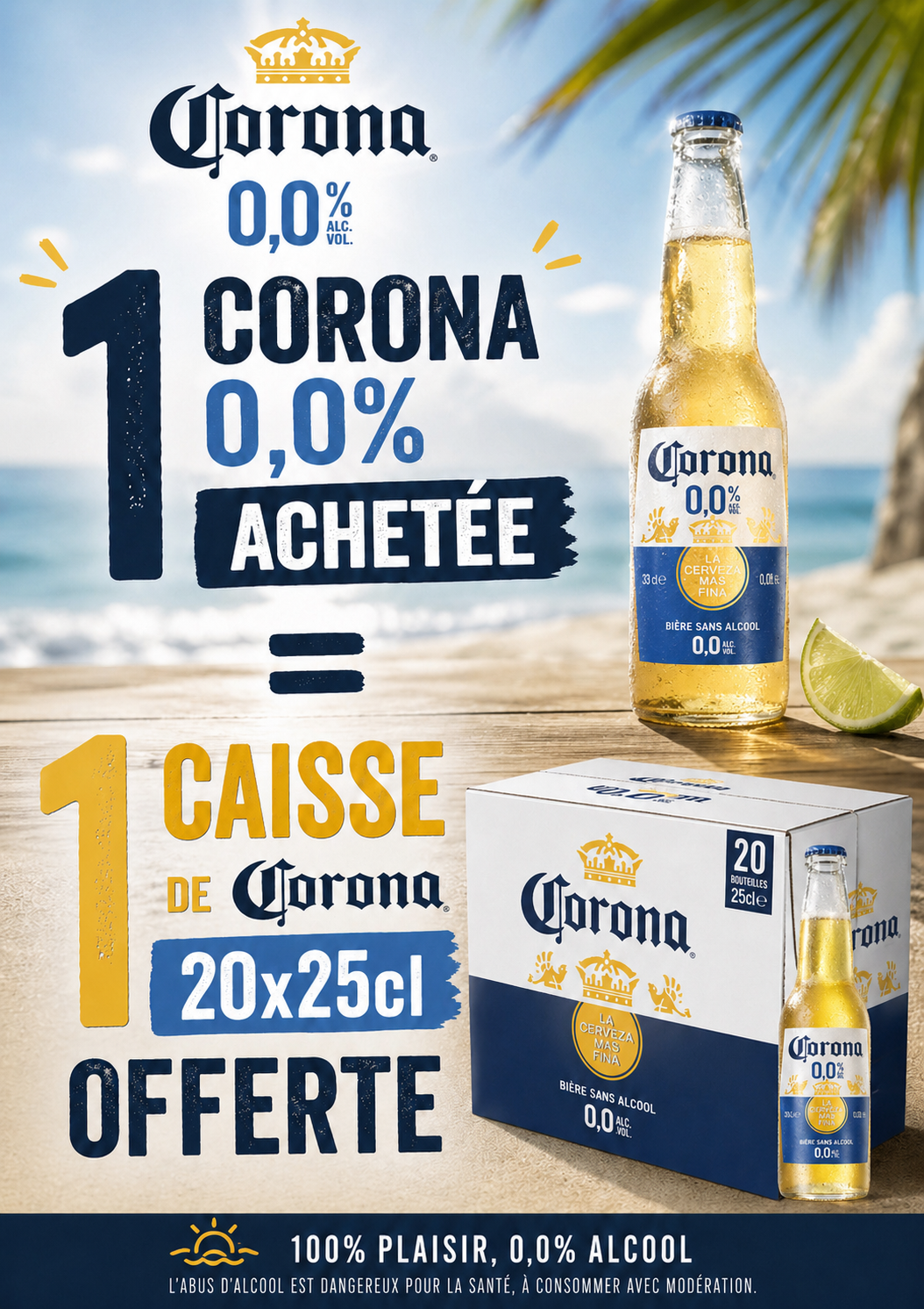 PROMO Corona 0,0% + Corona 20 x 25 cl GRATUIT