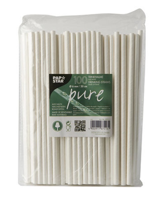 Pailles Papier Beige Pure 20 Cm / 100 Pc